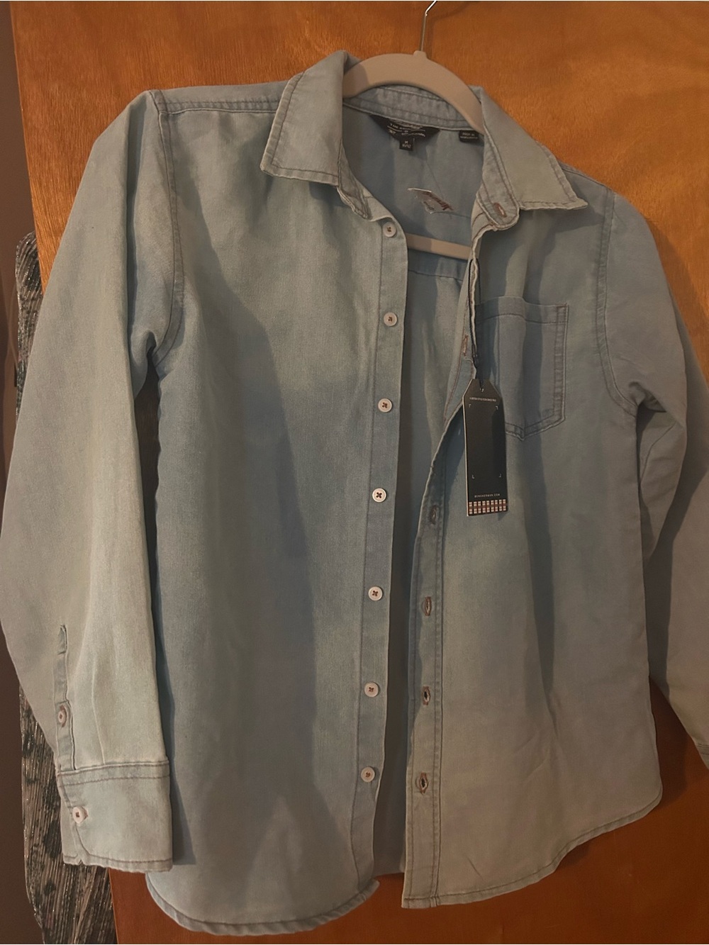 Light Wash Denim Button-Up Shirt - boys